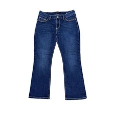 Lee Jeans Platinum Label Bootcut Rhinestones Mid-Rise Women  s 32x27 Blue Denim