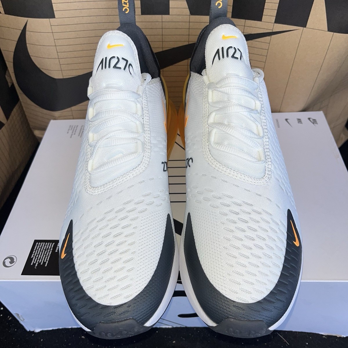 NEW Nike Air Max 270 Black White Laser Orange NBY AH8050 114 Men's