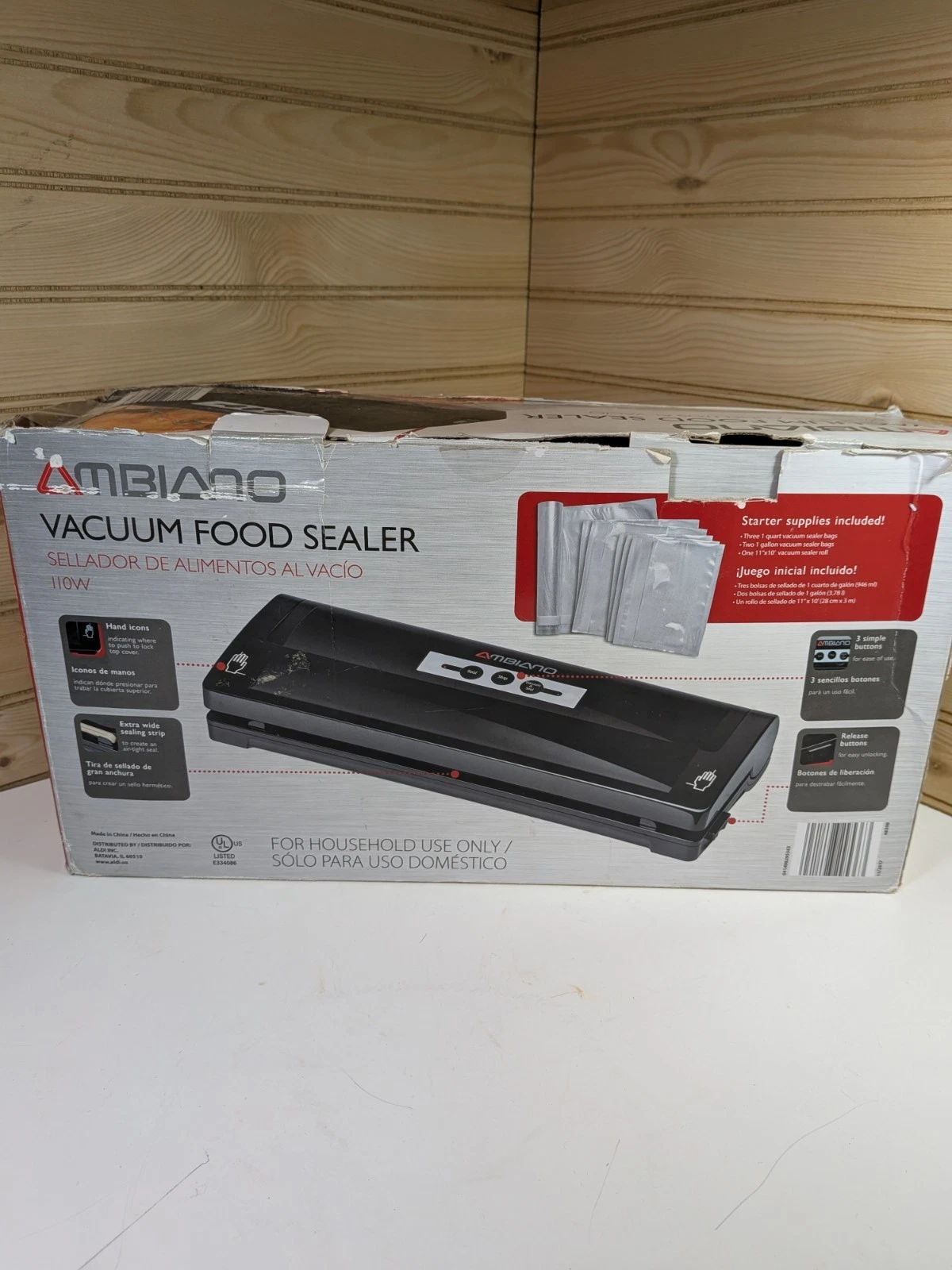 Ambiano Vacuum Food Sealer BS-896U With Box Black. Tested