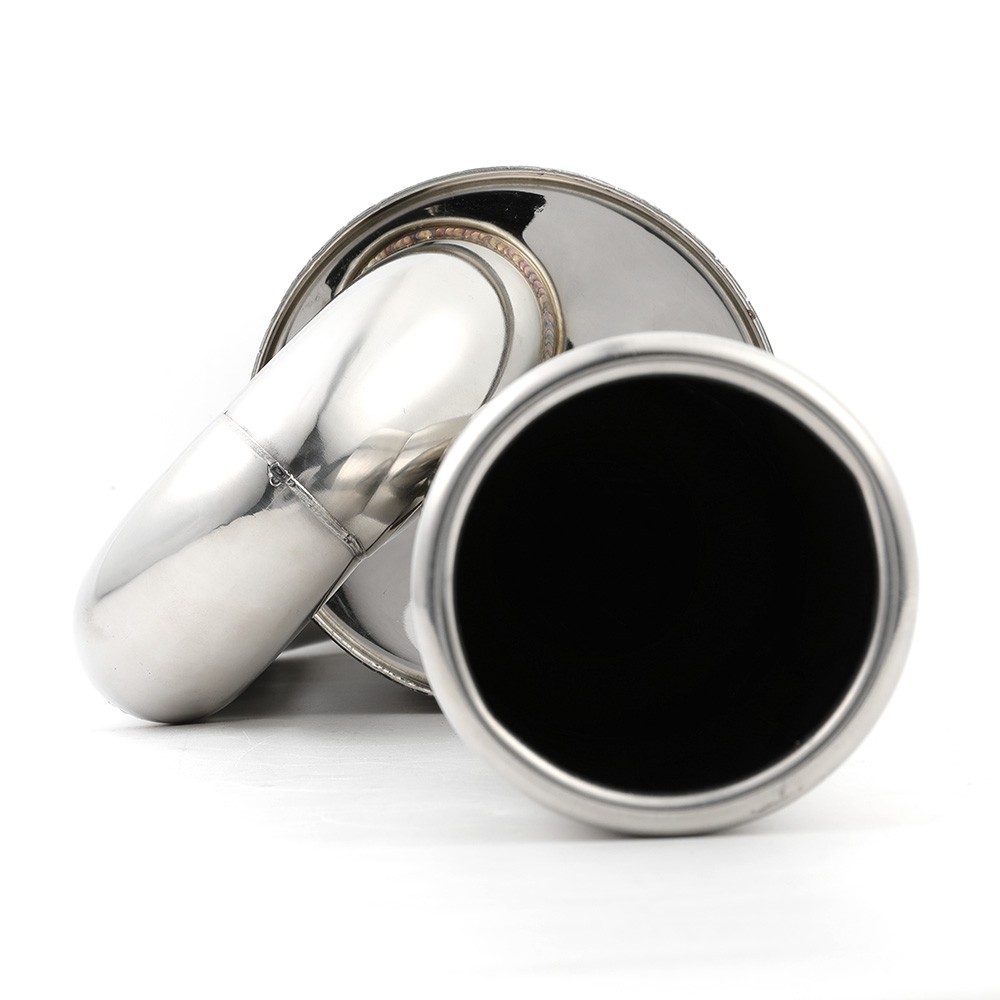 4 Fire Ball Carbon Tip 2.5 Inlet T-304 Black Exhaust Weld-On Muffler Universal