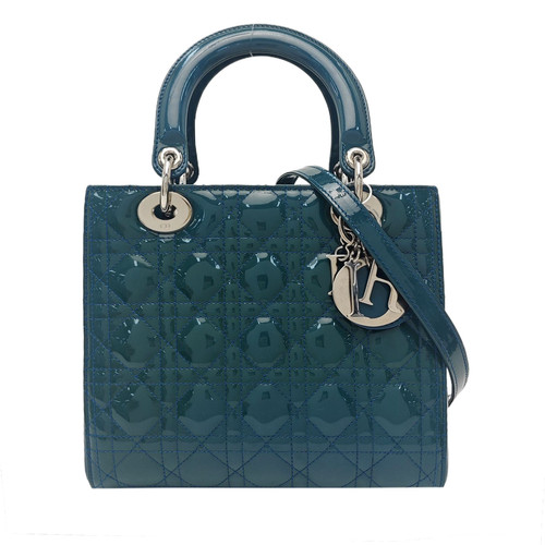 【Authentic】 DIOR Lady Dior Green Patent leather Handbags (DDP)