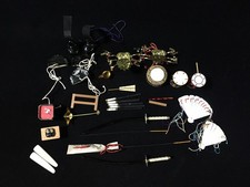 H0623 Japanese Vintage Hina Doll Accessories Props Set Katanas Fans Drums