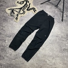 Vintage Nike Small Swoosh Black Nylon Track Pants Size S