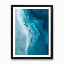 Polar Bears On Ice Art Print Framed Wall Art Poster Canvas Print Picture
