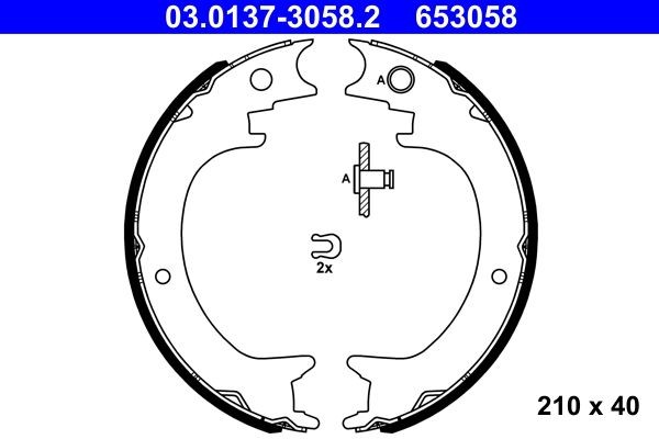 ATE Bremsbackensatz, Feststellbremse 03.0137-3058.2 FüR Mitsubishi-image