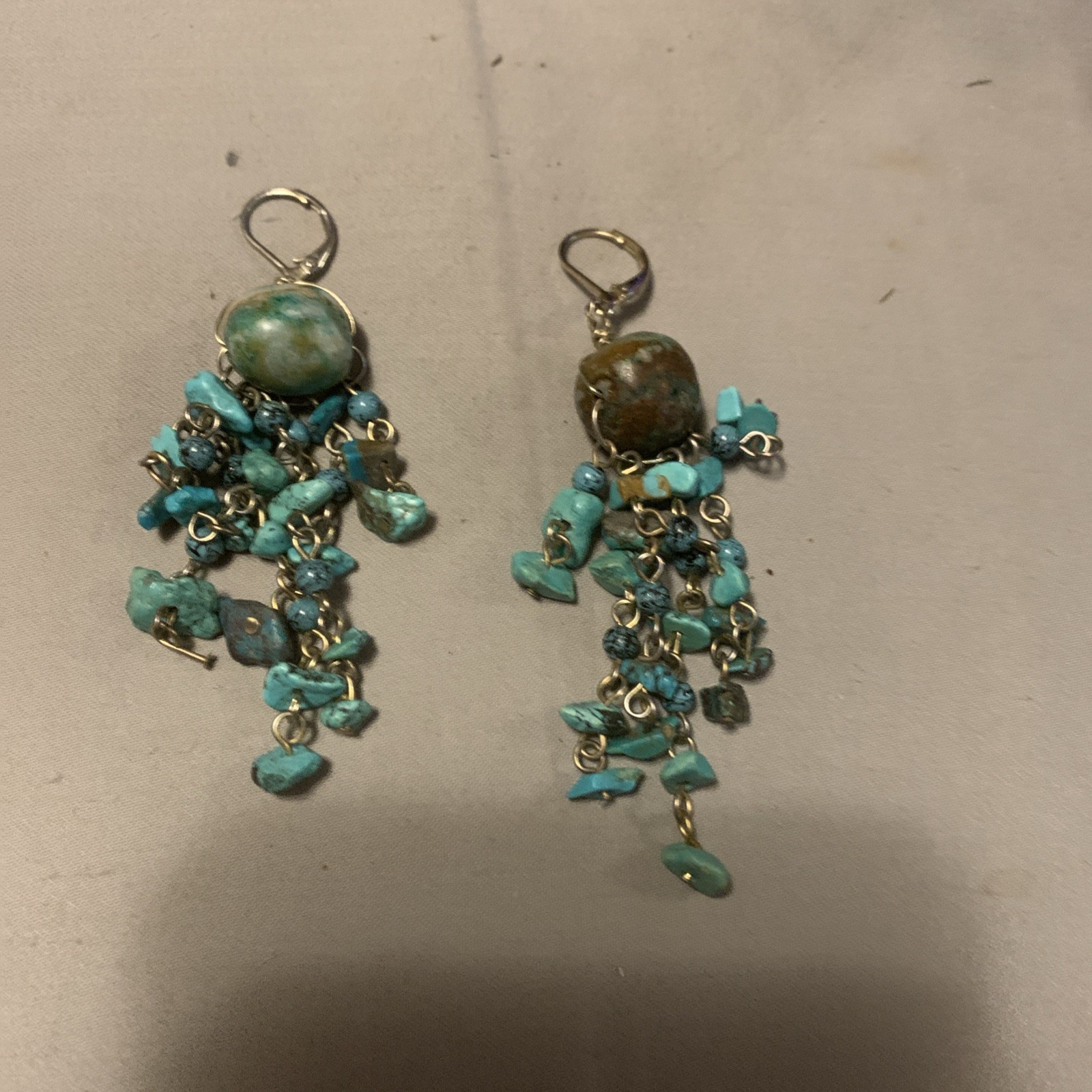 turquoise earrings Cluster Dangle - image 2