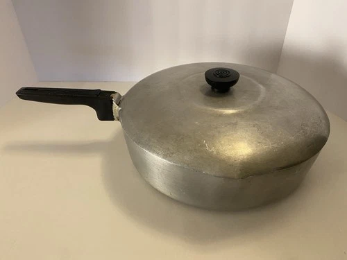 🔥 Vintage Wagner Ware Magnalite 4570-P Frying Pan Skillet W/ Lid *RARE*