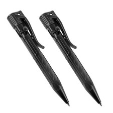 Rite in the Rain Weatherproof Black Mini Bolt-Action Pen - Black Ink, 2 Pack No