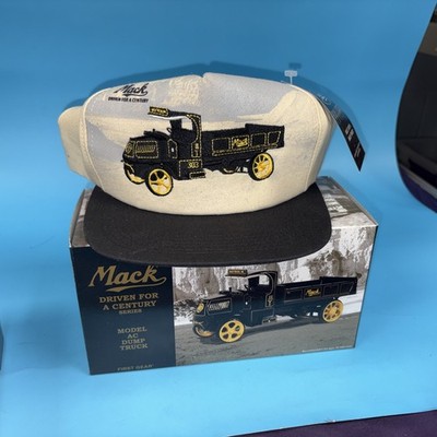 Vintage Mack Trucks Hat Cap Snap Back With Mac Model Ac Dump Truck