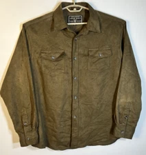 True Grit Men's XXL Dark Olive Green Polyester Washed Buckskin LS Work Shirt