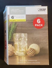 Feit Electric Battery/USB Fairy Light LED 6' Silver Wire Light Strand 6 Pack