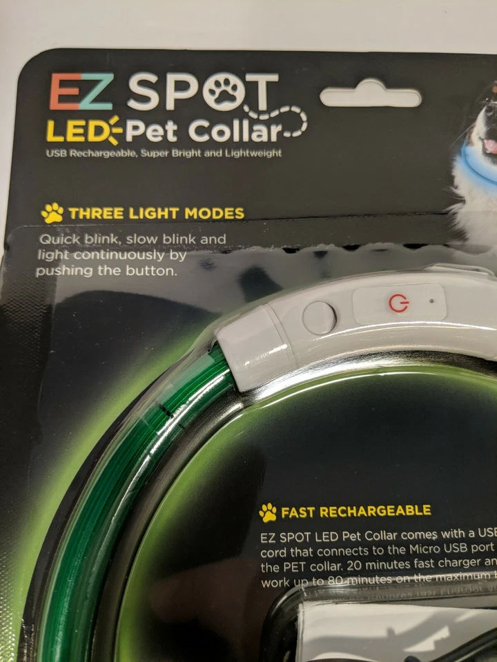 EZ Spot LED Pet Collar By One Products Blue Customize The Size Rechargeable W5 - Image 2 of 4