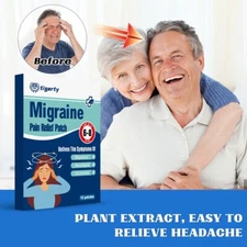 10PC MIGRAINE RELIEF PATCH Headache Pressure Soothing Cooling Gel Pads Long Last
