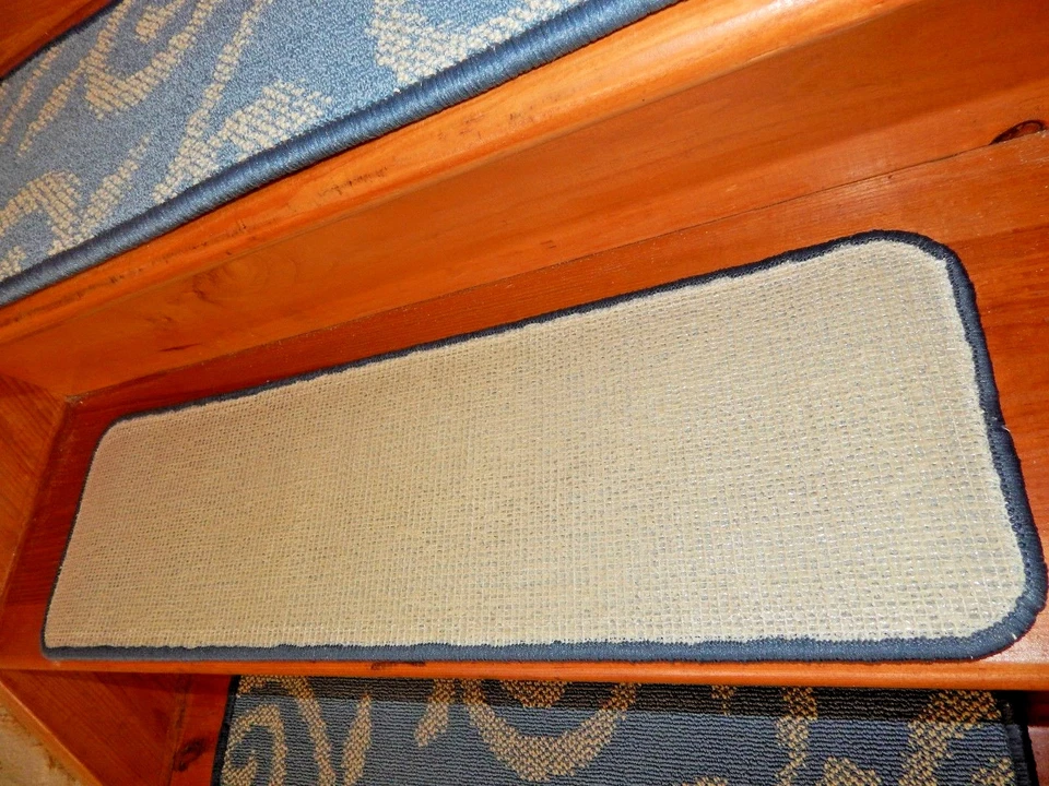 13步9英寸x30英寸+1着陆29英寸x30英寸地毯羊毛混纺编织楼梯踏板 — 第 3/3 张图片