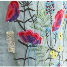 Damen Blumenmuster Stickerei Jeansrock Locker Chinesisch Ethnisch Blume Midi