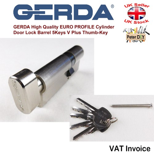 GERDA High Quality EURO PROFILE Cylinder Door Lock Barrel 5Keys V Plus ...