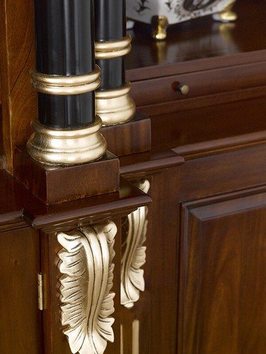 Librería Imperiale estilo Inglés ministerial presidencial nogal y hoja oro co... - Imagen 4 de 10