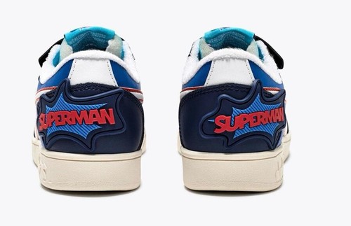 DIADORA SNEAKERS BIMBO MAGIC BASKET LOW PS SUPERMAN 180435 C5901 BIANCO AZZURRO - Picture 5 of 6