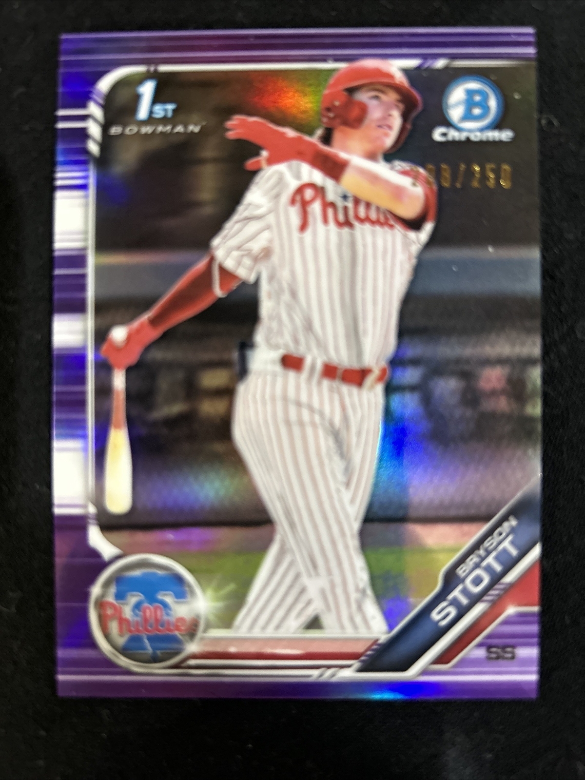 2019 Bowman Chrome Bryson Stott Purple Refractor 208/250