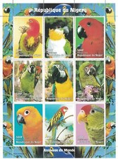 Foglietto francobollo pappagallo uccellino tropicale 1998 MNH