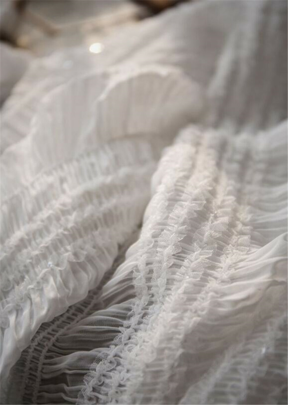 Pleated Evening Dancing Dress Elastic Fabric Costume Gown Sequin Lace Trim 0.5 M