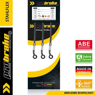 PROBRAKE Stahlflex Bremsleitung Schwarz für Yamaha XJR 1200 vorne + hinten (94-98) 4PU