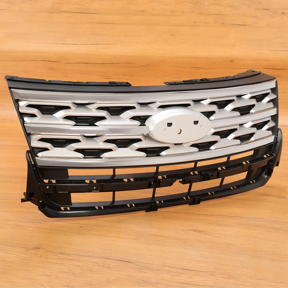 Parrilla superior del parachoques delantero ABS con cromo para Ford Explorer XLT 2018 2019 Foto 2 de 4