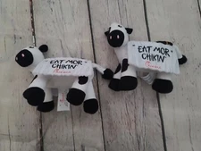 Lot Of 2 Mini Chick-fil-A Cow Plush Eat Mor Chikin