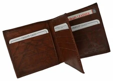 Men's Burgundy Genuine Leather Wallet with 16 Credit Card Slots/ ID Slot Marshal