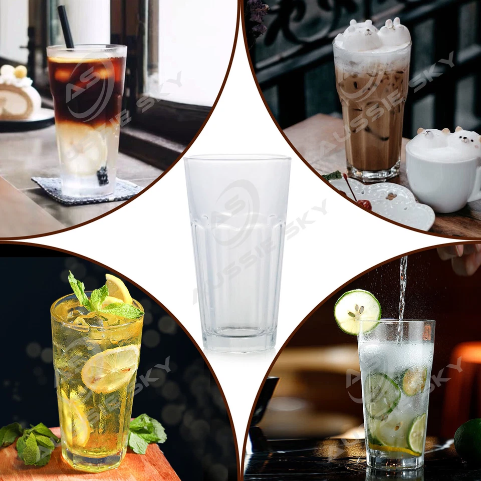 6Pcs Highball Drinking Glasses Tumblers Thick Sturdy Drinking Tumbler Heavy Base - image 3 of 3