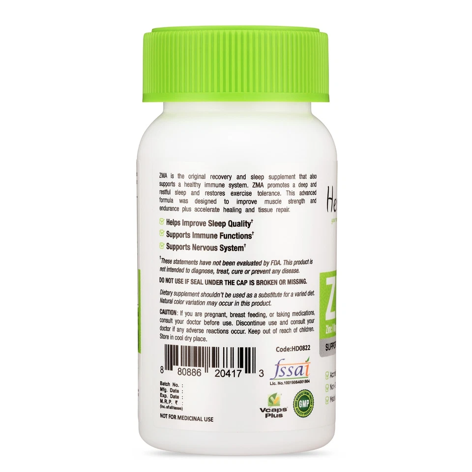 Cápsulas Suplemento Dietético ZMA Zinc Magnesio B6 Energía Recuperación Muscular EE. UU. Foto 3 de 4