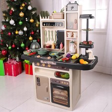 Realistic Kitchen Toy Set for Kids with Lights, Music, Steam Accessories 65Pcs