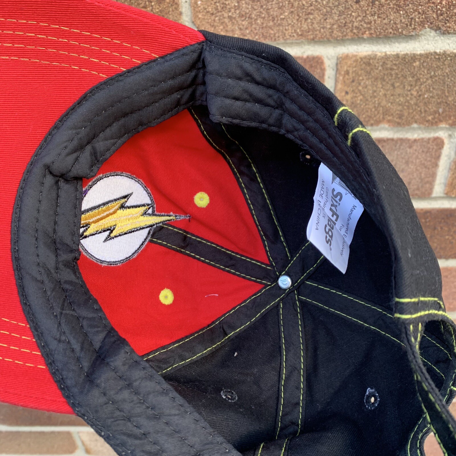 Six Flags Flash Embroidered Baseball Cap / Hat - … - image 4