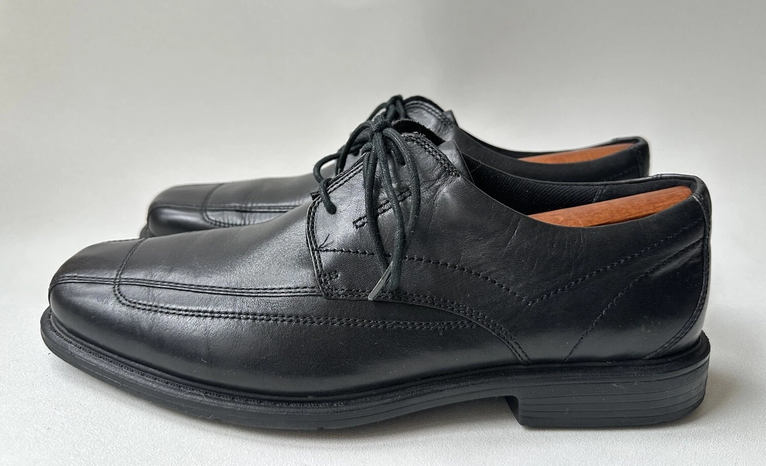 SCARPE ELEGANTI CLARKS UOMO PELLE NERA OXFORD STILE 71729 TAGLIA 11 M B06