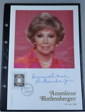 Odręczny autograf Anneliese Rothenberger Philswiss 1986 (112161)