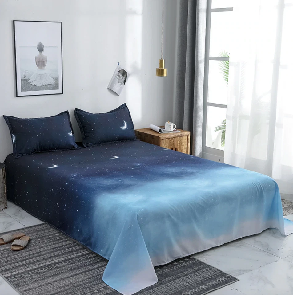 Nuevo - Juego de cama Night Sky Moon and Stars 4 piezas/Juego de cama Luna Y Estrellas Foto 4 de 4