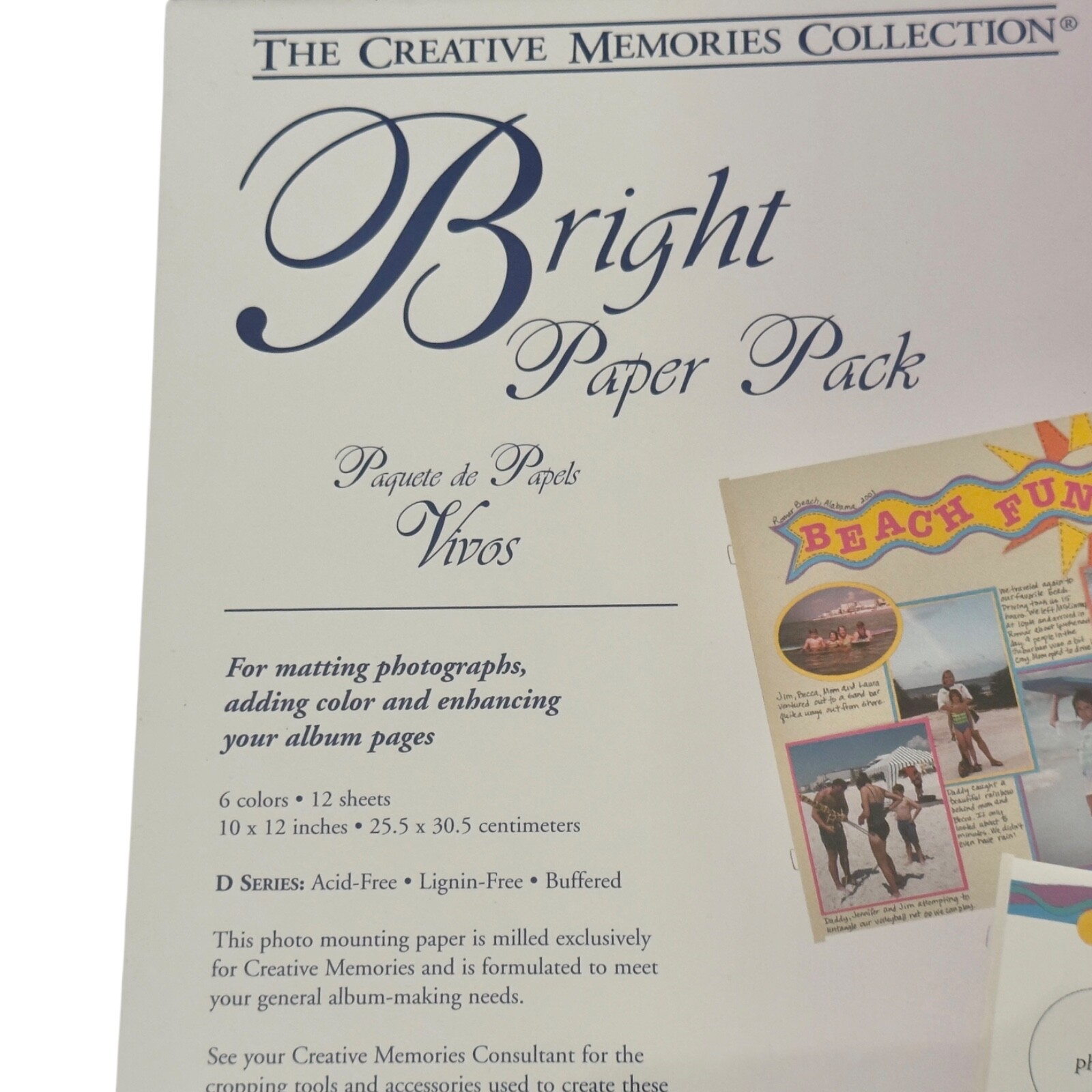 Creative Memories 10x12 Paper Pack Lot of 5 Rainbow Bright Dusky Pastel & Jewel
