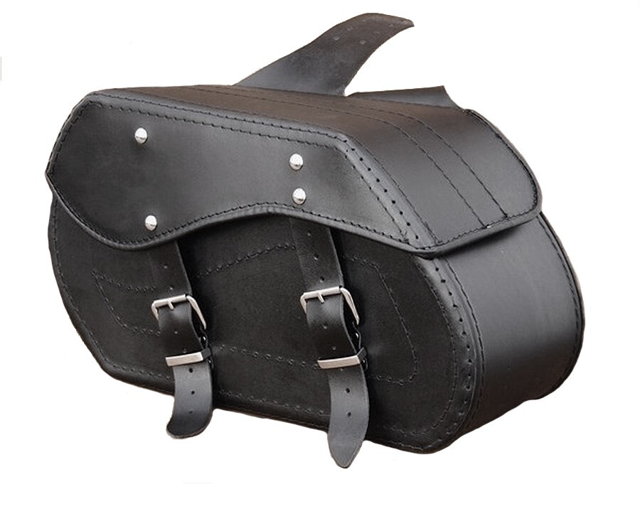 2 X Motorcycle 100 Cowhide Leather Saddlebags Side Luggage Big 19L