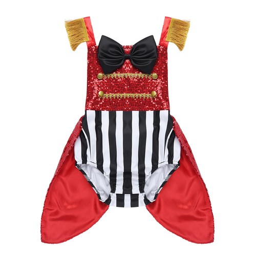 Baby Kid Girls Circus Ringmaster Costume Sequins Romper Outfit