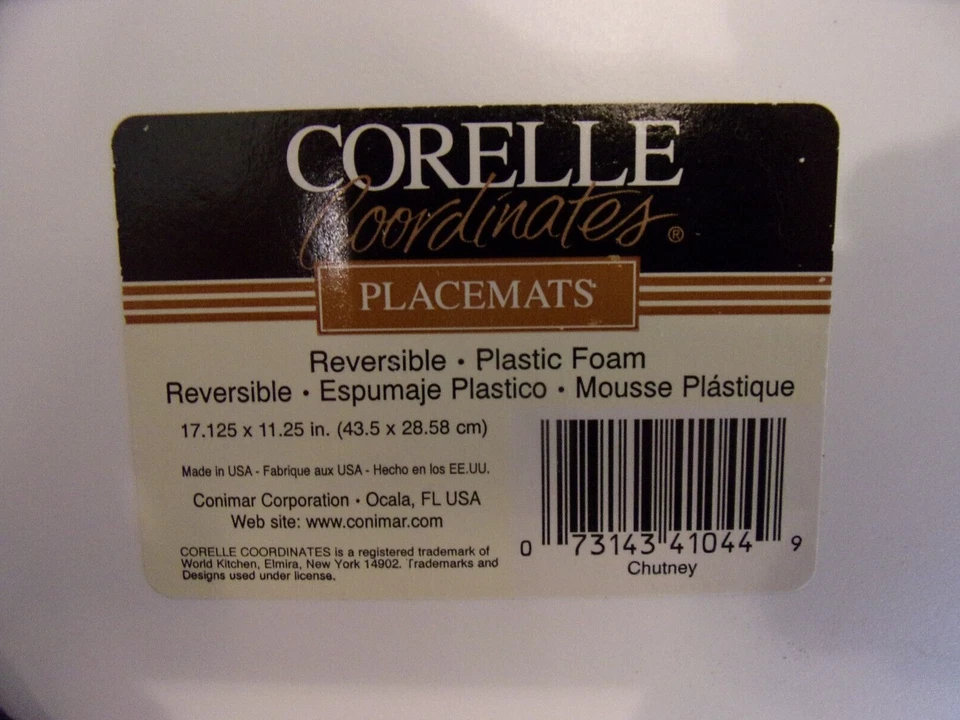 Винтажный Corelle координаты Chutney двусторонние коврики комплект из 4 Cottagecore декор - Изображение 3 из 4