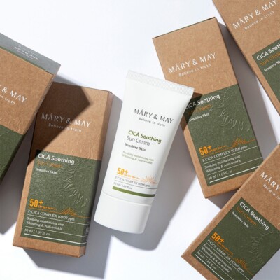 Mary & May CICA Soothing Sun Cream SPF50+ PA++++ Original Korea!