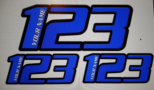 RACE NUMBERS X 3+NAME MOTORCYCLE BIKE TRACK MOTO ALL COLOURS FLUORESCENT YELLOW - Picture 9 of 12