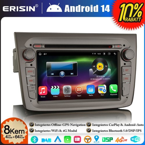 8-Core Android 14 Autoradio Alfa Romeo Mito GPS TNT DAB+ DVD BT WiFi CarPlay DSP - Afbeelding 21 van 21