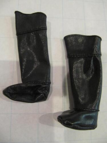 Ken boy doll Clothes King Prince Daniel Swan Lake BLACK SHINY BOOTS SHOES Fabric - Picture 1 of 1