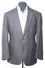 46R Tailored-Fit Jos A Bank Signature Gray Speckle Silk Sport Coat Blazer Jacket