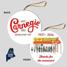 CARNEGIE DELI  Christmas Ornament - Collectible Vintage Defunct Restaurant Retro