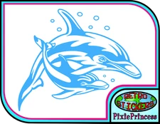 Dolphin Swimming B Vinyl Sticker Car Wall Art Sign Poster Window Decal Caravan
