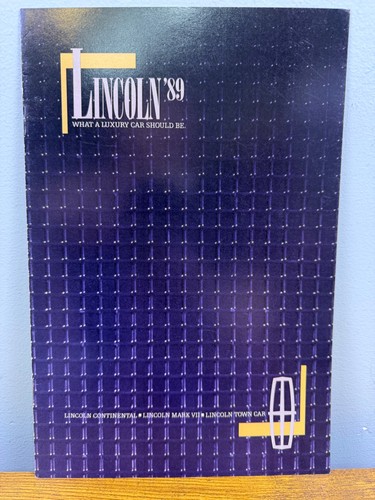 1989 Lincoln Continental Mark VII Town Car Dealership Sales Catalog Brochure Ad