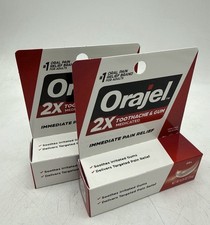 Orajel Instant Pain Relief Gel, 2x Strength, 0.25 oz Lot of 2