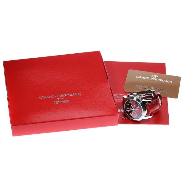 Girard Perregaux — Girard-Perregaux 8028 39mm SS Black / Red Dial Automatic Watch #C16153
